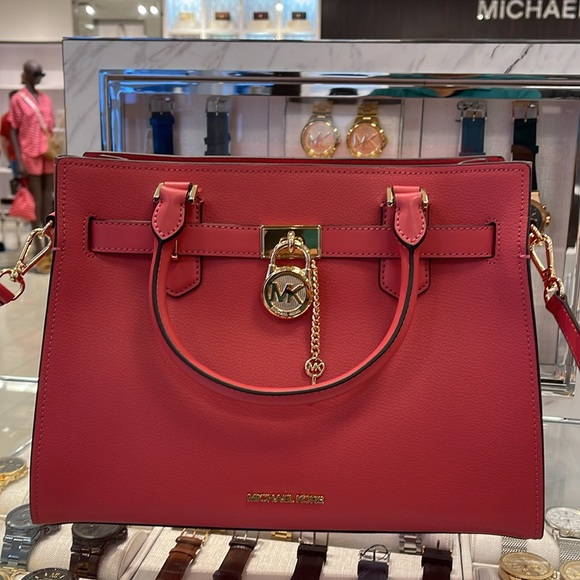 MICHAEL KORS HAMILTON MEDIUM SATCHEL 
 COLOR: LIGHT BERRY SHERBET 
NWT - Picture 5 of 16